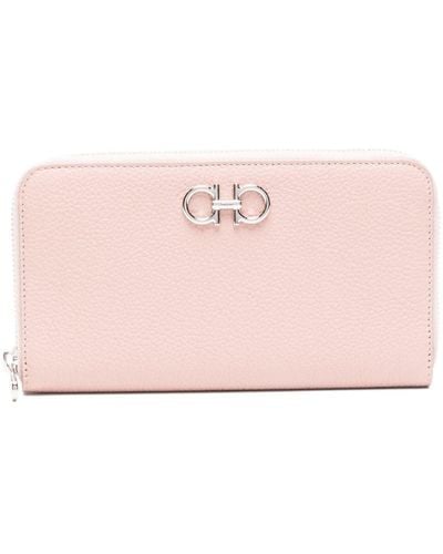 Ferragamo Gancini-plaque Leather Wallet - Pink