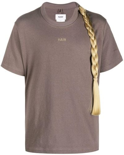 Doublet Camiseta con detalle de pelo artificial - Marrón