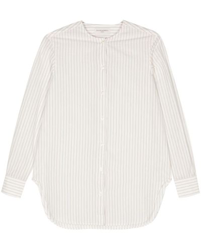 Officine Generale Striped Cotton Shirt - White