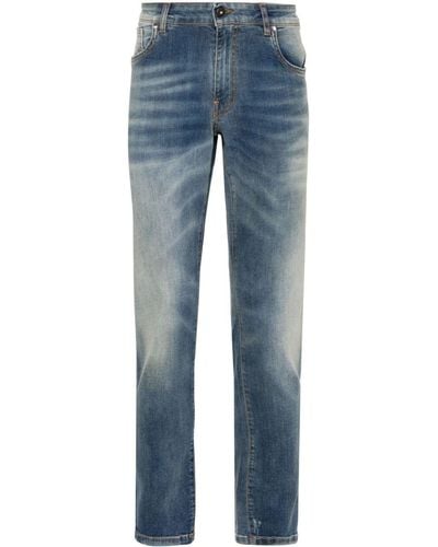 Salvatore Santoro Distressed Slim-cut Jeans - Blue