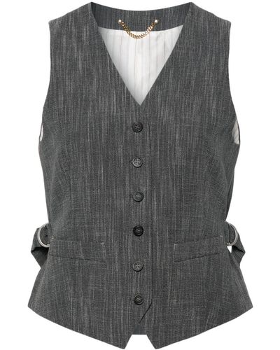 Golden Goose V-neck Slub Waistcoat - Gray