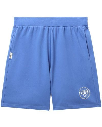Chocoolate Pantalon de jogging en coton à logo imprimé - Bleu