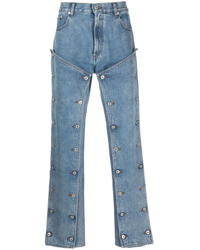 Y. Project Straight Jeans Met Drukknoop - Blauw