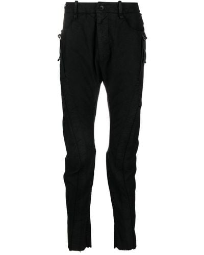 Masnada Strap-detail Ribbed Skinny Trousers - Black