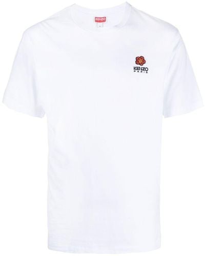 KENZO ホワイト Paris Boke Flower Crest Tシャツ
