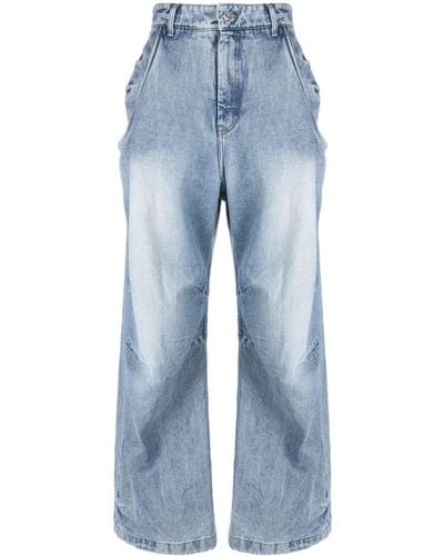 we11done Mid-rise Wide-leg Jeans - Blue