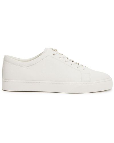 12 STOREEZ Grained-leather Low-top Sneakers - White