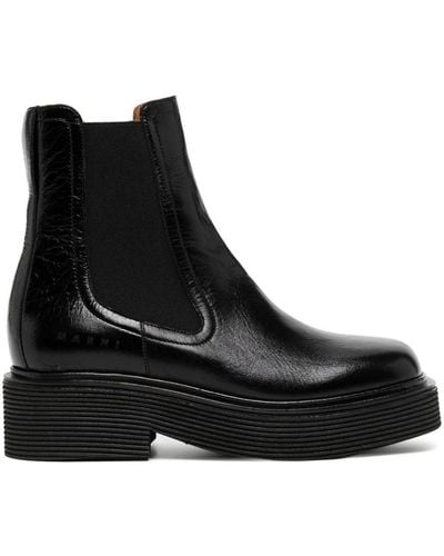 Marni Ridged-sole Ankle Boots - Black