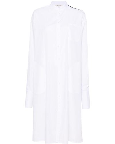 Peter Do Robe-chemise courte à col montant - Blanc