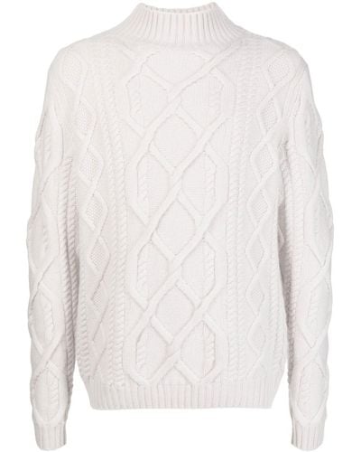 N.Peal Cashmere Cable-knit Organic-cashmere Jumper - Grey
