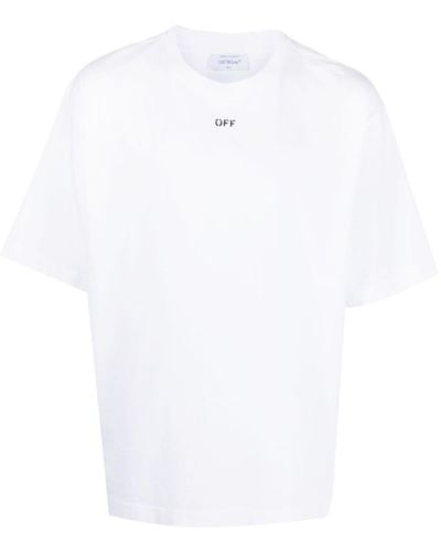 Off-White c/o Virgil Abloh Crew Neck T -Shirt mit Ausdruck - Weiß