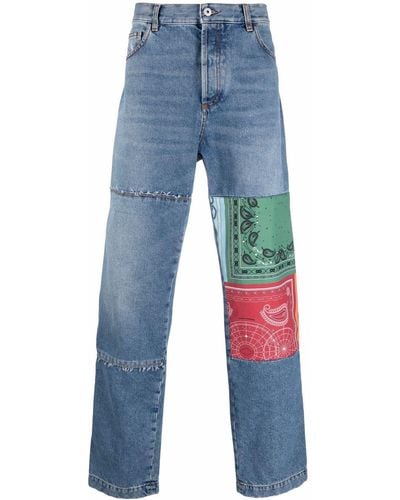 Marcelo Burlon Jeans con design patchwork - Blu