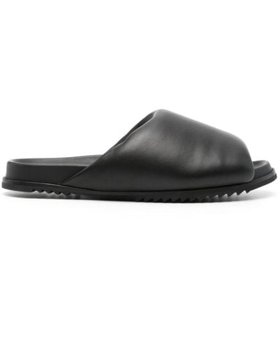 Rick Owens Slip-on Leather Slides - Black