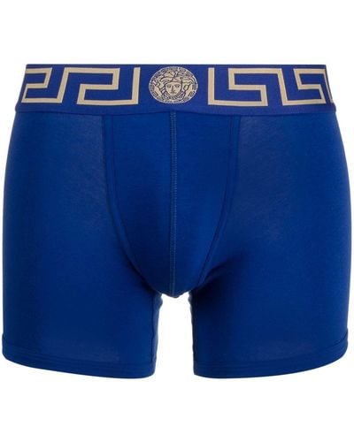 Versace Boxershorts Met Greca Logo - Blauw