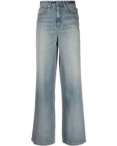 KENZO Jeans a gamba ampia con applicazione - Blu