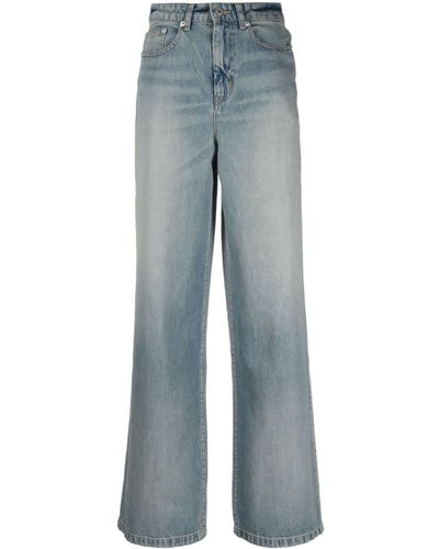 KENZO Jean ample à patch logo - Bleu