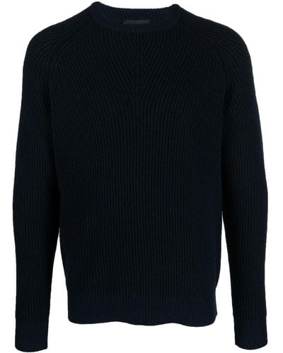 Roberto Collina Crew Neck Ribbed Sweater - Blue