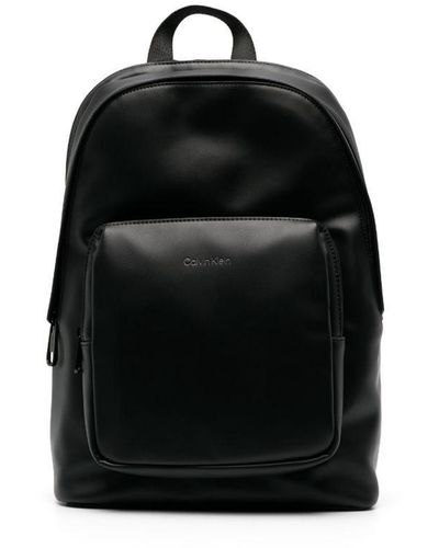 Calvin Klein Logo-print Zipped Backpack - Black