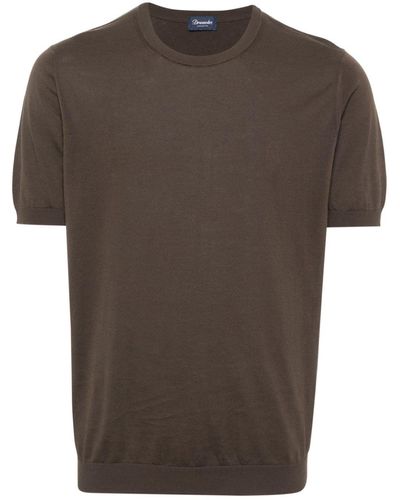 Drumohr Fine-knit Cotton T-shirt - Brown