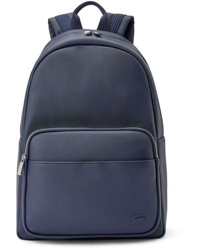 Lacoste Logo-appliqué Faux-leather Backpack - Blue
