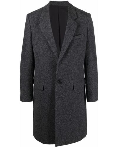 Ami Paris Single-breasted Wool Coat - Gray