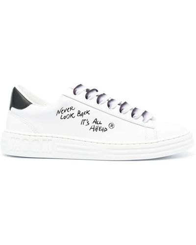 MSGM Text-print Low-top Sneakers - White