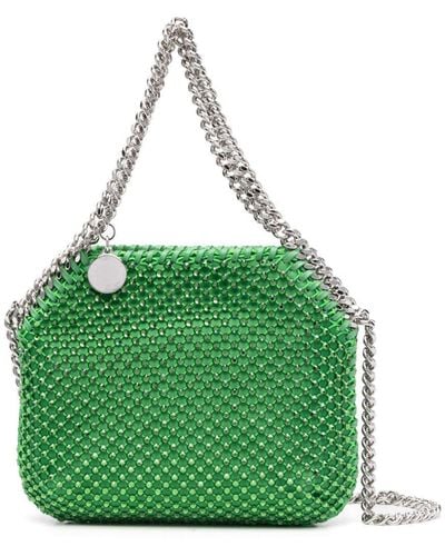Stella McCartney Mini sac à main Falabella orné de cristaux - Vert