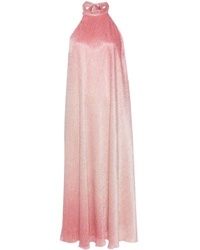 Liu Jo Halterneck Flared Midi Dress - Pink