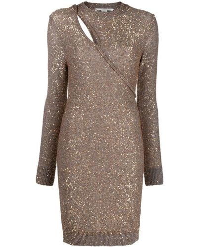 Stella McCartney Sequin-embellished Knitted Dress - Gray