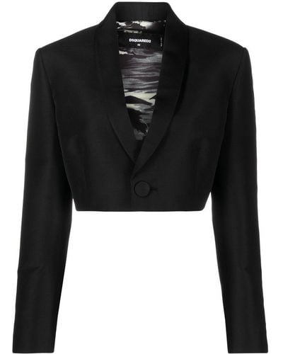 DSquared² Cropped Tailored Jacket - Black