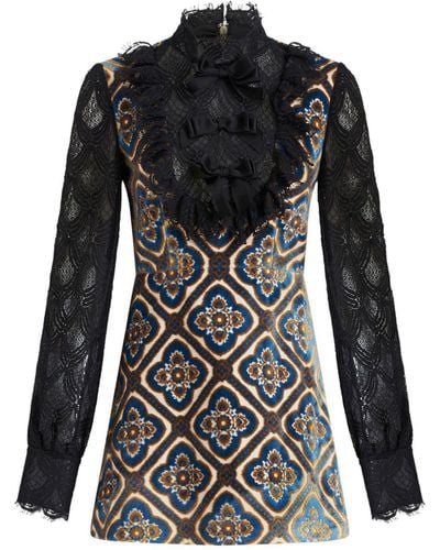 Etro Lace-detailing Jacquard Dress - Black