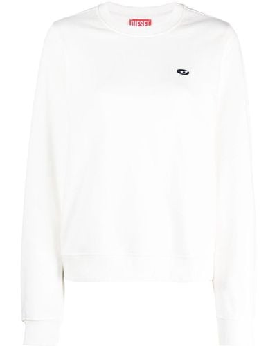 DIESEL Logo-embroidered Cotton Sweatshirt - White