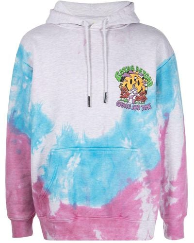 Market Smiley Beyond Space And Time Tie-dye Hoodie - Grey