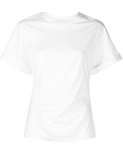 3.1 Phillip Lim Gathered-detail Short-sleeve T-shirt - White