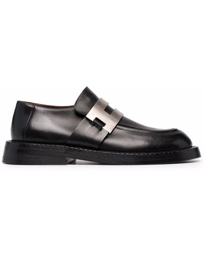 Marsèll Loafers Met Metallic Plakkaat - Zwart