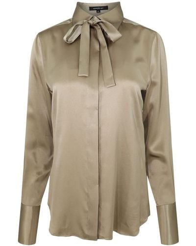 Barbara Bui Pussy-bow Collar Silk Shirt - Natural