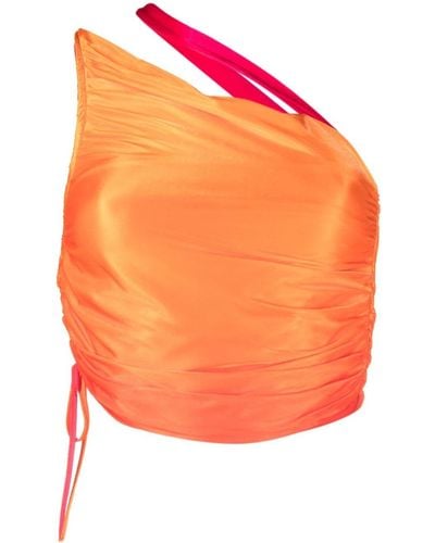 ANDREADAMO Gradient-effect One-shoulder Top - Orange