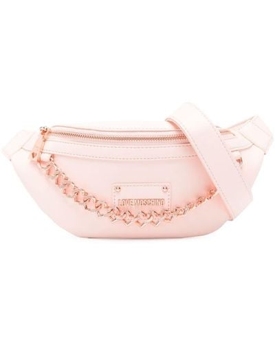 Love Moschino Chain-embellished Belt Bag - Pink