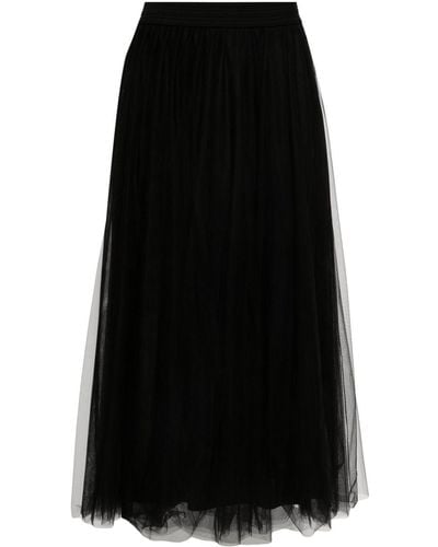 Fabiana Filippi Tulle Midi Skirt - Black