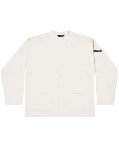 Balenciaga Cardigan mit V-Ausschnitt - Weiß