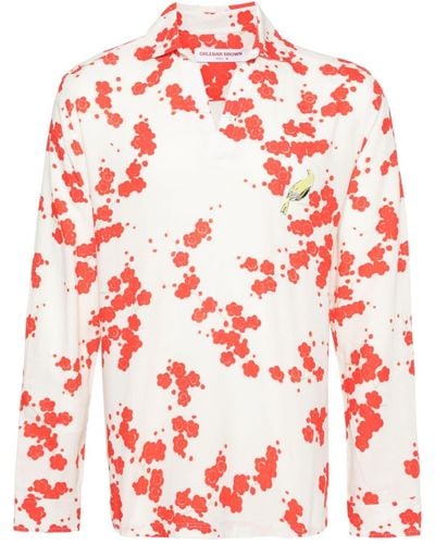 Orlebar Brown Camicia Ridley Plum Blossom - Rosso