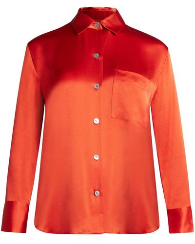 Vince Slim-cut Silk Shirt - Red