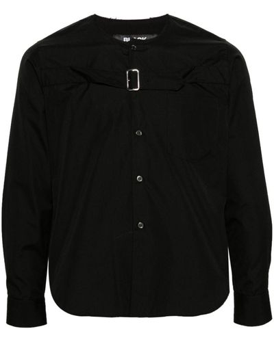 COMME DES GARÇON BLACK Buckle-detailed Poplin Shirt - Black