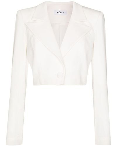 Monot Cropped Single-breasted Blazer - White