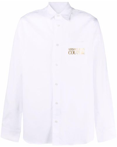 Versace メタリックロゴ シャツ - ホワイト