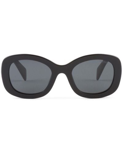 Prada Logo-embossed Oversize-frame Sunglasses - Grey