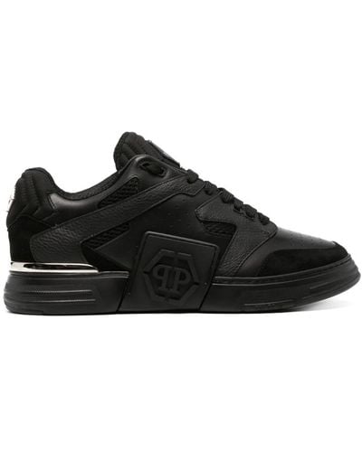 Philipp Plein Phantom Street Leather Sneakers - Black