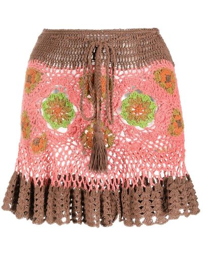 Akoia Swim Frida Crochet-knit Miniskirt - Red