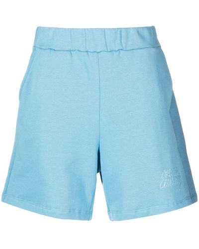 Opening Ceremony Logo-embroidered Cotton Track Shorts - Blue