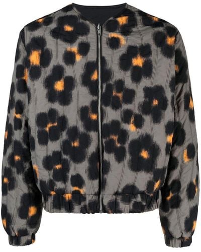 KENZO Veste bomber Hana Leopard à design réversible - Noir